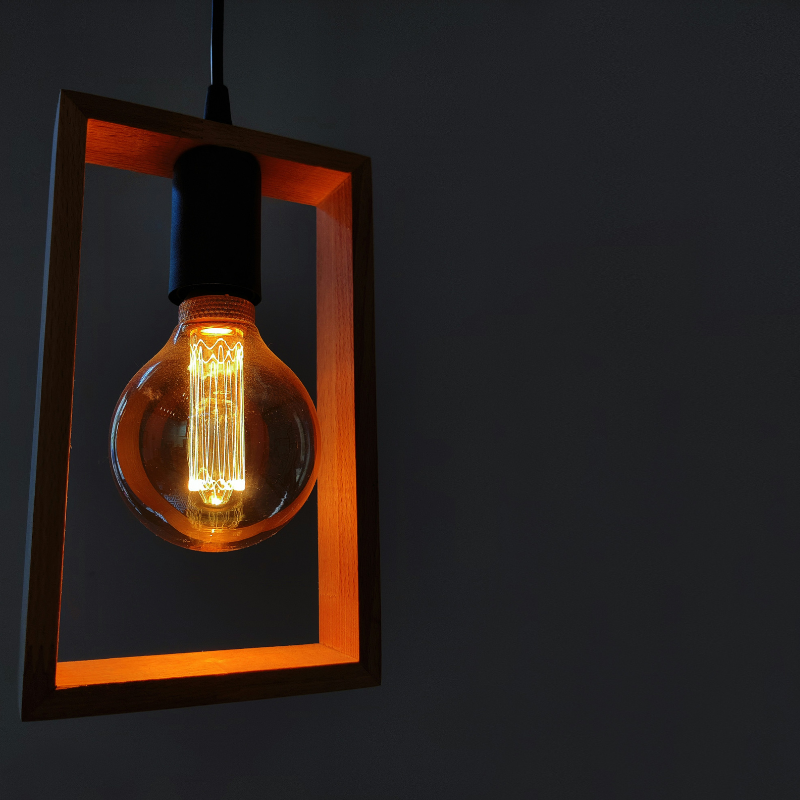 wooden frame bulb